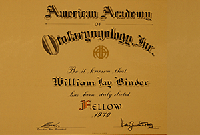American Academy of Otolaryngology Certificate