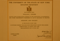 The University of the State of New York Education Department Certificate