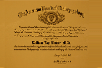 The American Board of Otolaryngology certificate